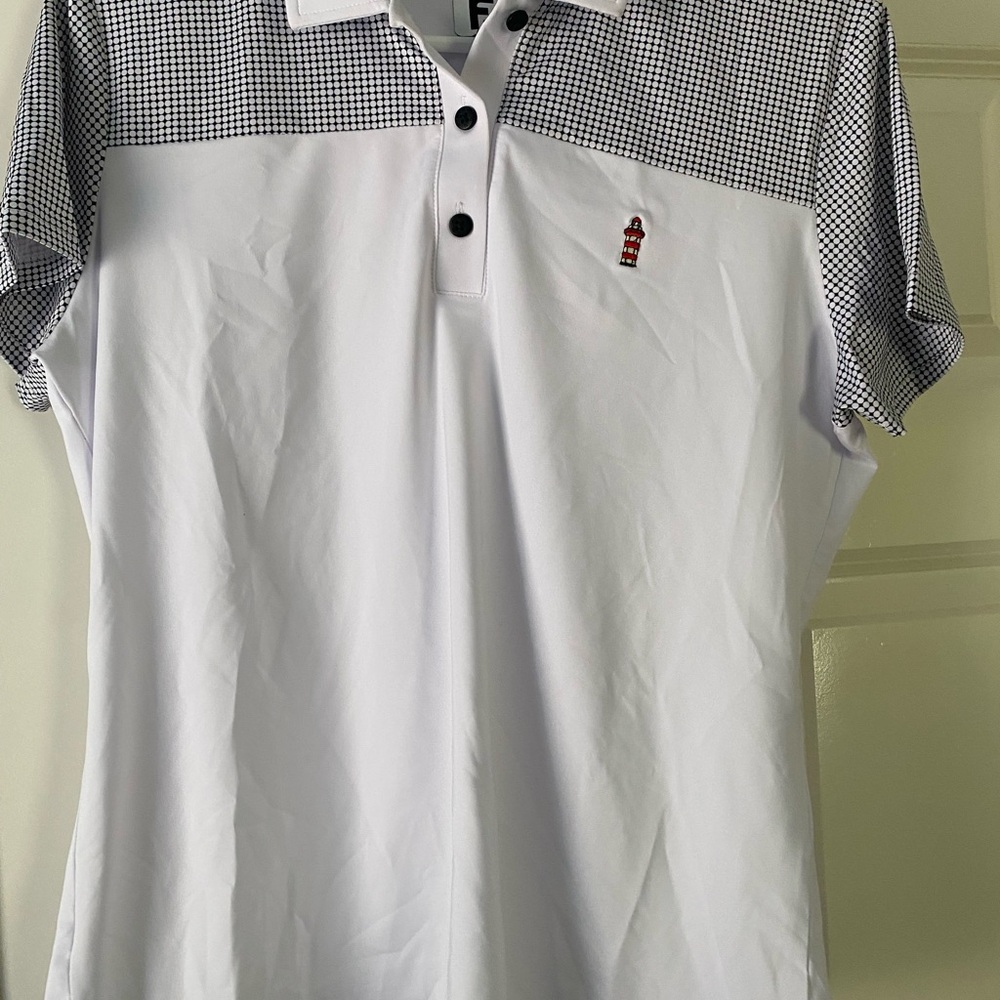 Harbour Town Women’s FootJoy White and Black Polo Shirt Size M